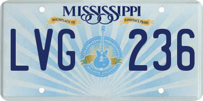 MS license plate LVG236