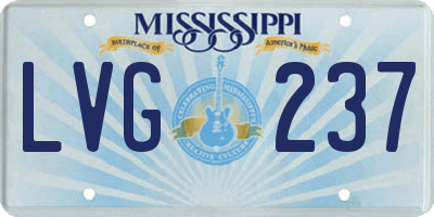 MS license plate LVG237