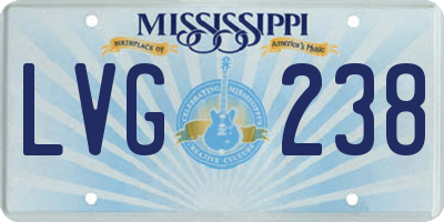 MS license plate LVG238