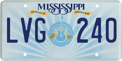 MS license plate LVG240