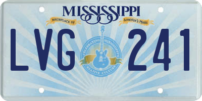 MS license plate LVG241
