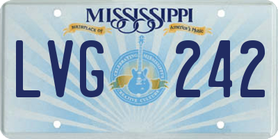 MS license plate LVG242