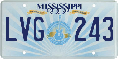 MS license plate LVG243
