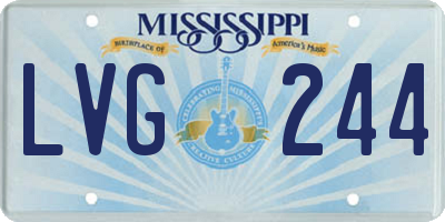 MS license plate LVG244