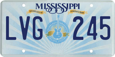 MS license plate LVG245