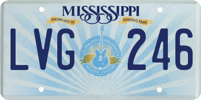 MS license plate LVG246