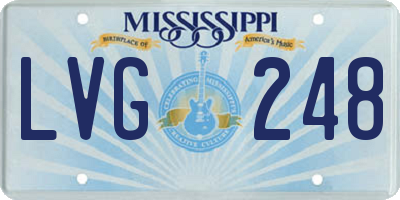 MS license plate LVG248