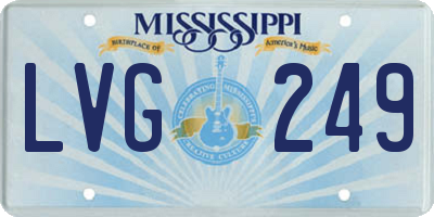 MS license plate LVG249