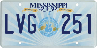 MS license plate LVG251
