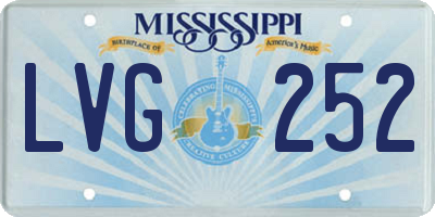 MS license plate LVG252