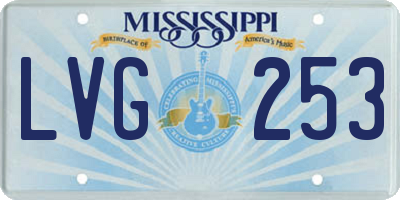 MS license plate LVG253