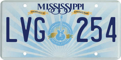 MS license plate LVG254