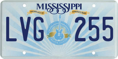 MS license plate LVG255