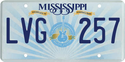 MS license plate LVG257
