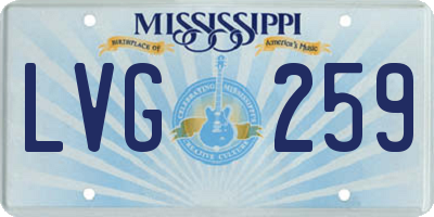 MS license plate LVG259