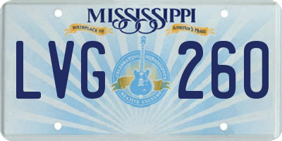 MS license plate LVG260