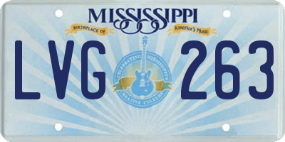 MS license plate LVG263