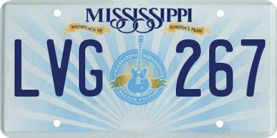 MS license plate LVG267