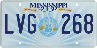 MS license plate LVG268