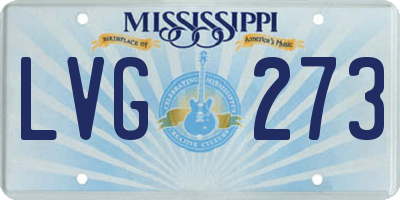 MS license plate LVG273