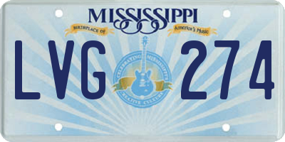 MS license plate LVG274