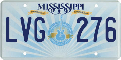 MS license plate LVG276