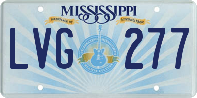 MS license plate LVG277