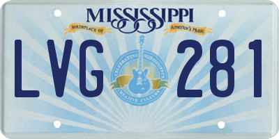 MS license plate LVG281