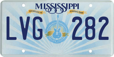 MS license plate LVG282