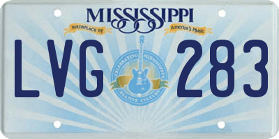 MS license plate LVG283