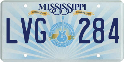 MS license plate LVG284