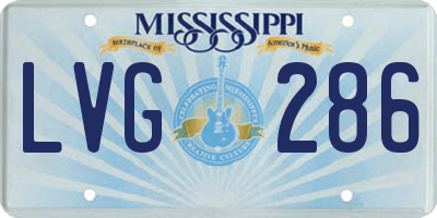 MS license plate LVG286