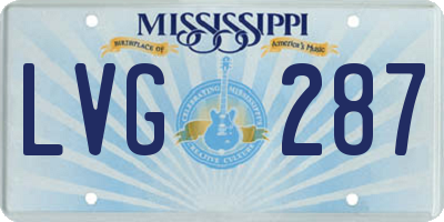 MS license plate LVG287