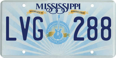 MS license plate LVG288