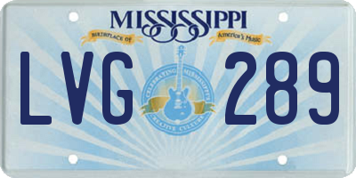 MS license plate LVG289