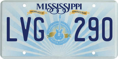 MS license plate LVG290