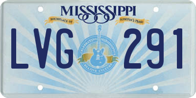 MS license plate LVG291