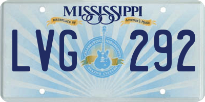MS license plate LVG292