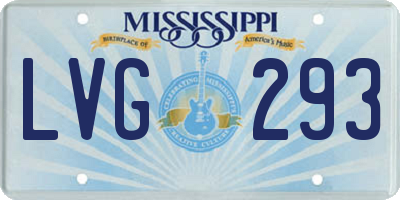 MS license plate LVG293
