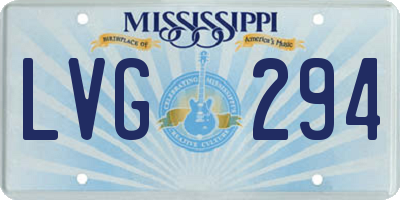 MS license plate LVG294