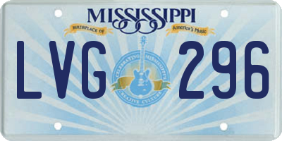 MS license plate LVG296