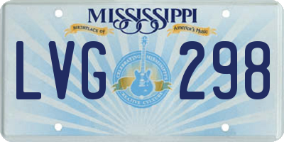 MS license plate LVG298