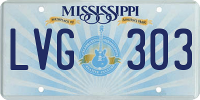 MS license plate LVG303