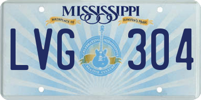 MS license plate LVG304
