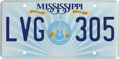 MS license plate LVG305