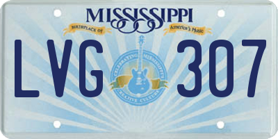 MS license plate LVG307