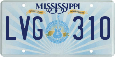 MS license plate LVG310