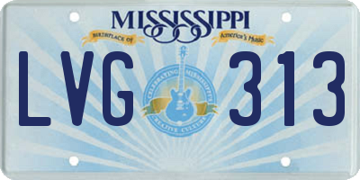 MS license plate LVG313