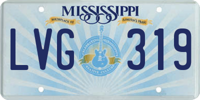 MS license plate LVG319