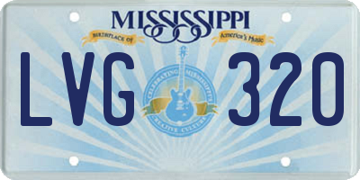 MS license plate LVG320